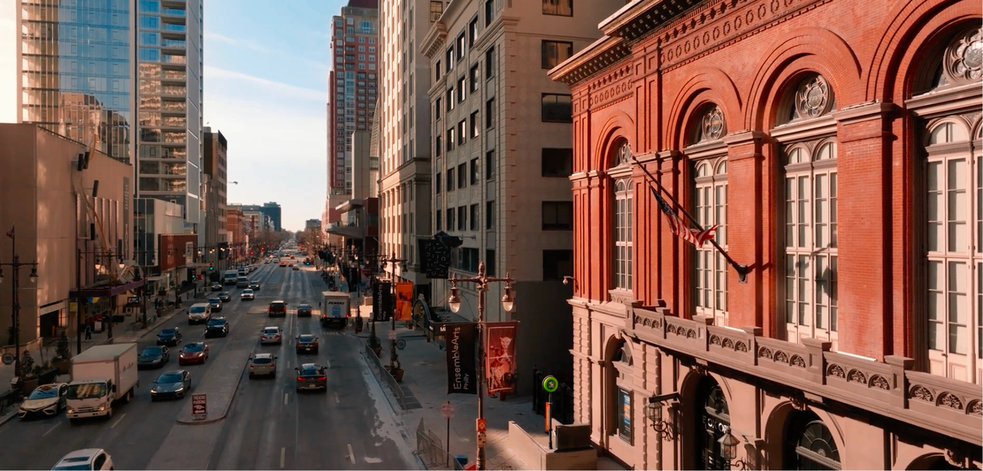 Civetta — Philadelphia streetscape still from hero film
