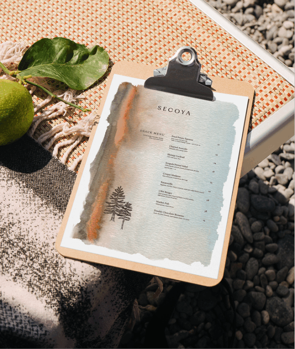 SECOYA restaurant menu