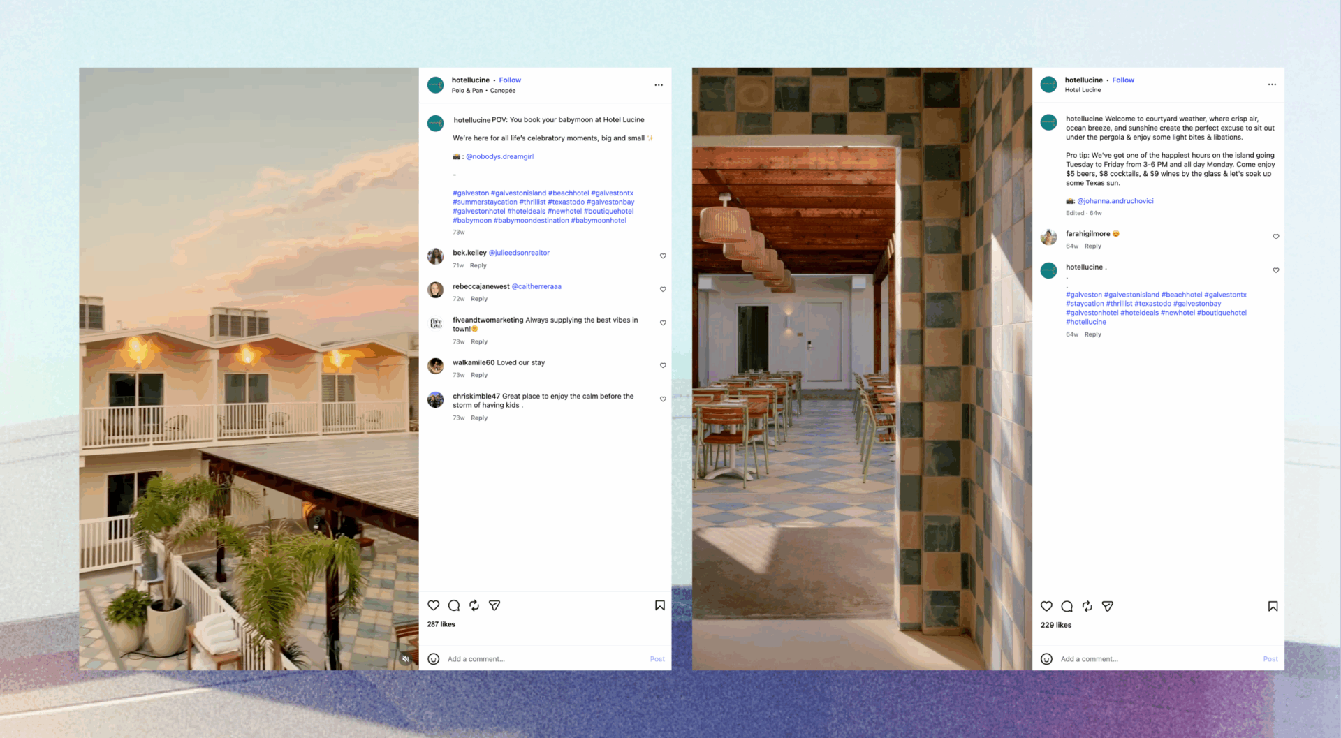 Hotel Lucine — Instagram posts