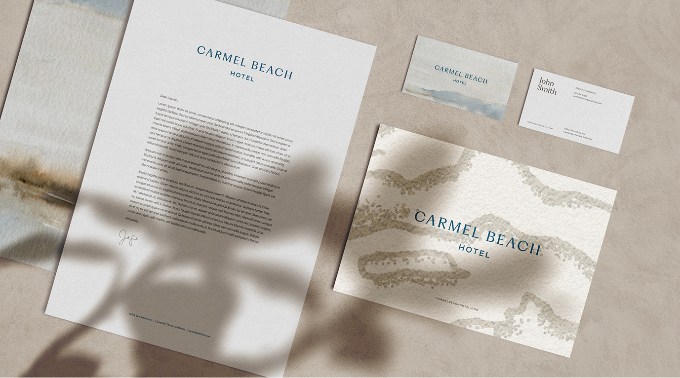 Carmel Beach Hotel — stationery system