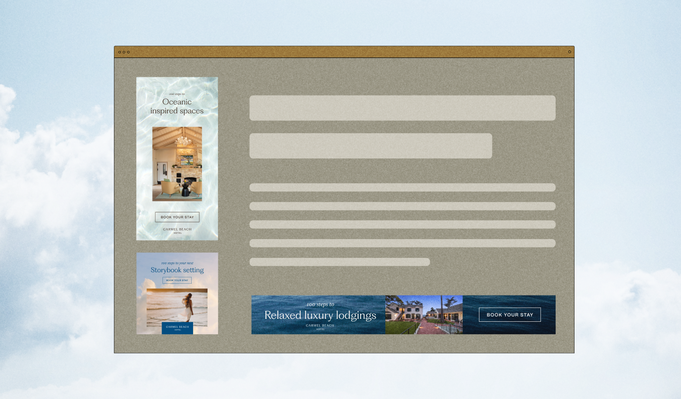 Carmel Beach Hotel — paid web ad units