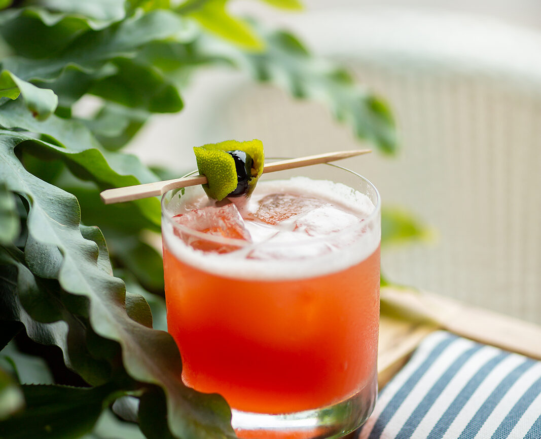 Signature cocktail with citrus twist