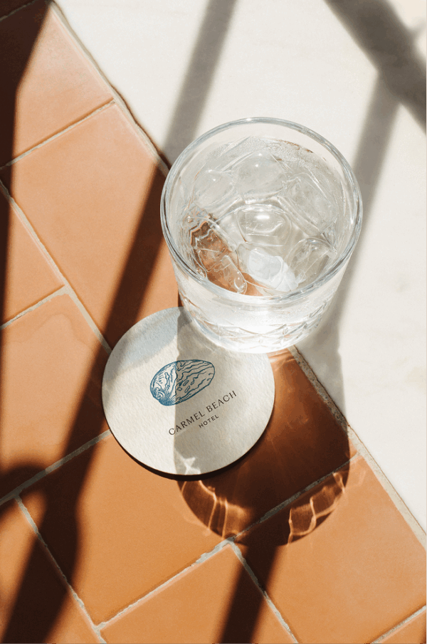 Carmel Beach Hotel — branded coaster