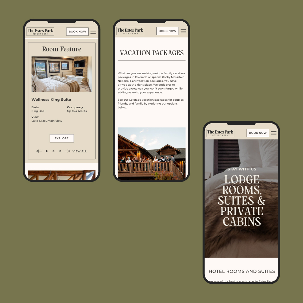 The Estes Park Resort — mobile room feature and packages