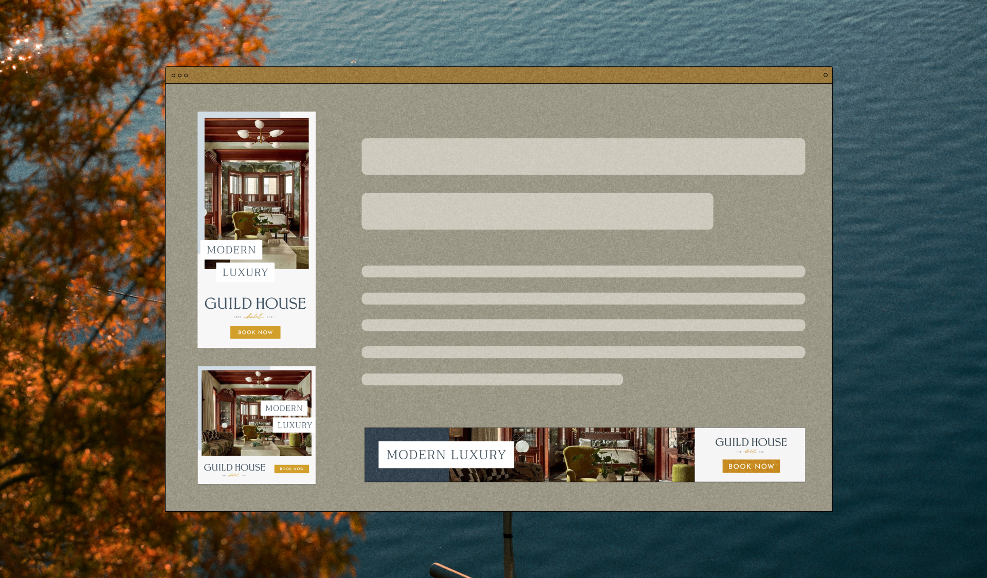 Guild House Hotel — digital ad units on the property website